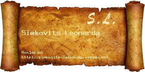 Simkovits Leonarda névjegykártya